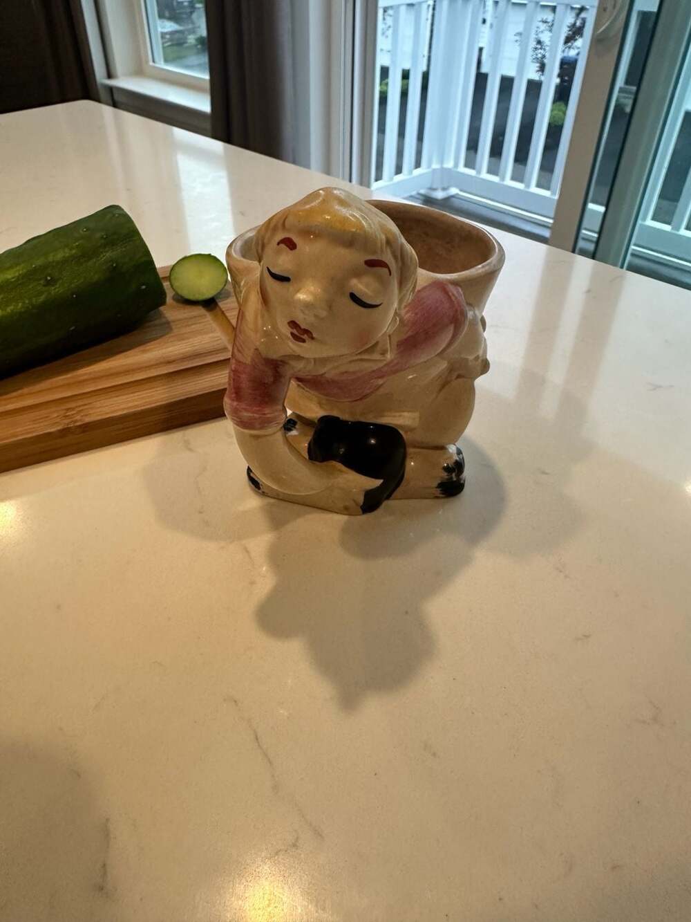 Sam Greller Vintage Bowling Woman Ceramic Planter